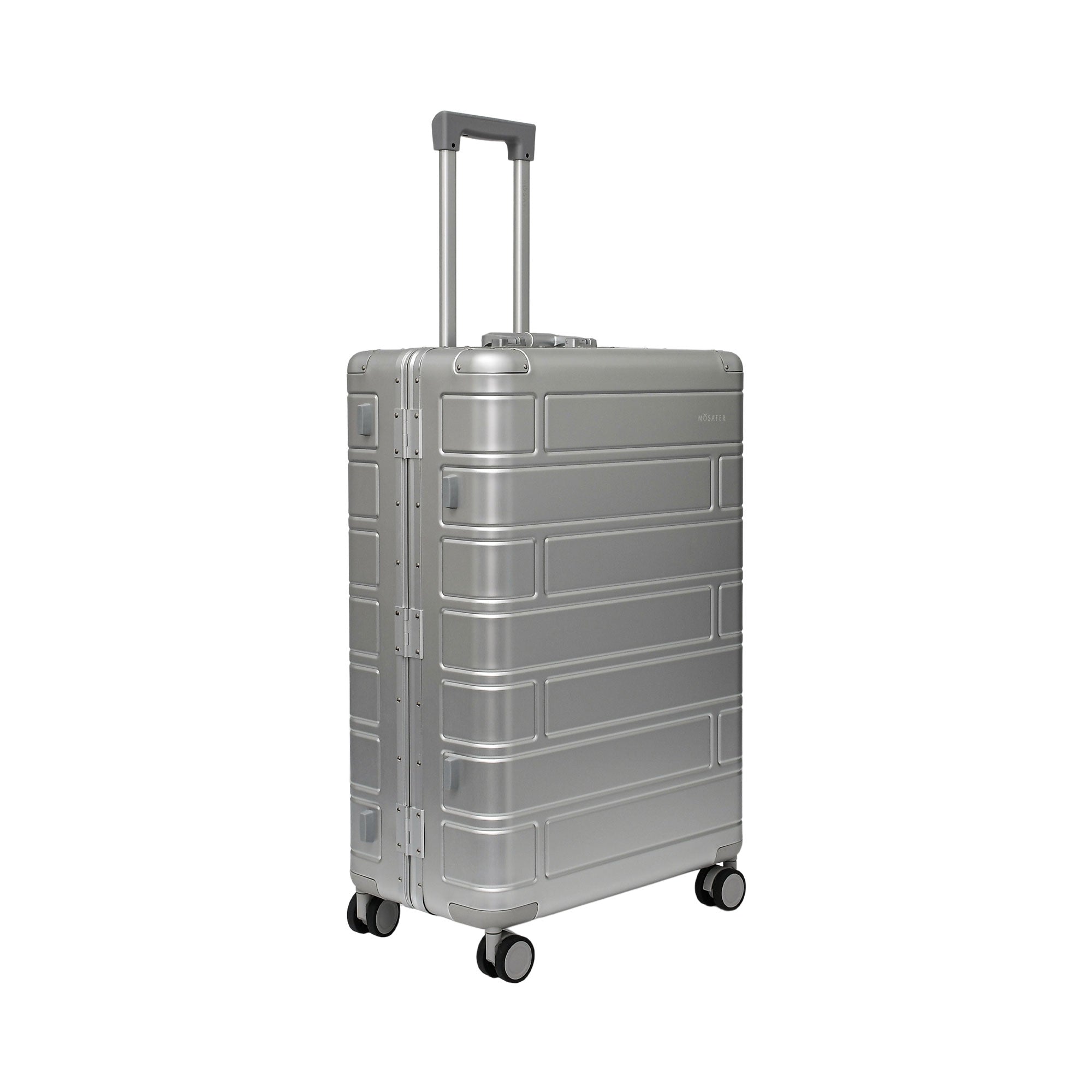 Mosafer Silver Aluminum Large Luggage