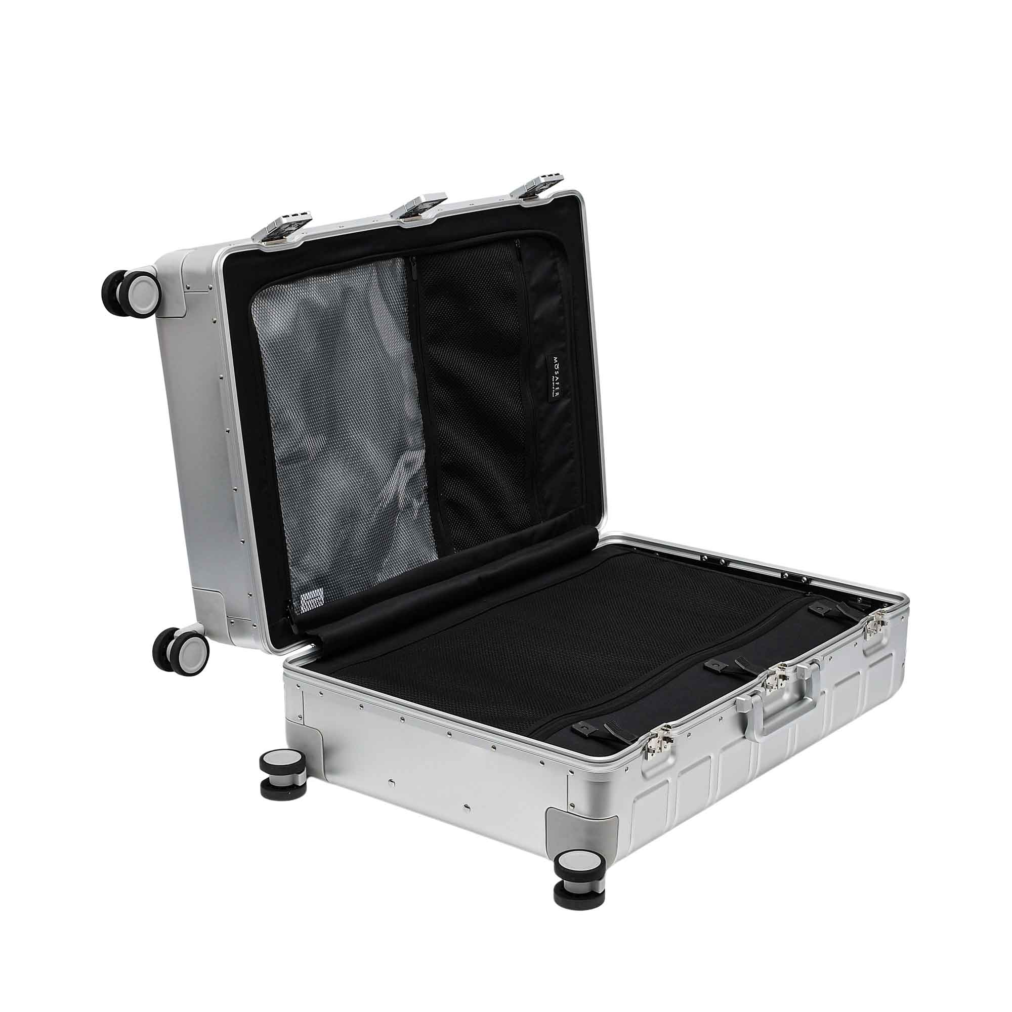 Mosafer Silver Aluminum Large Luggage
