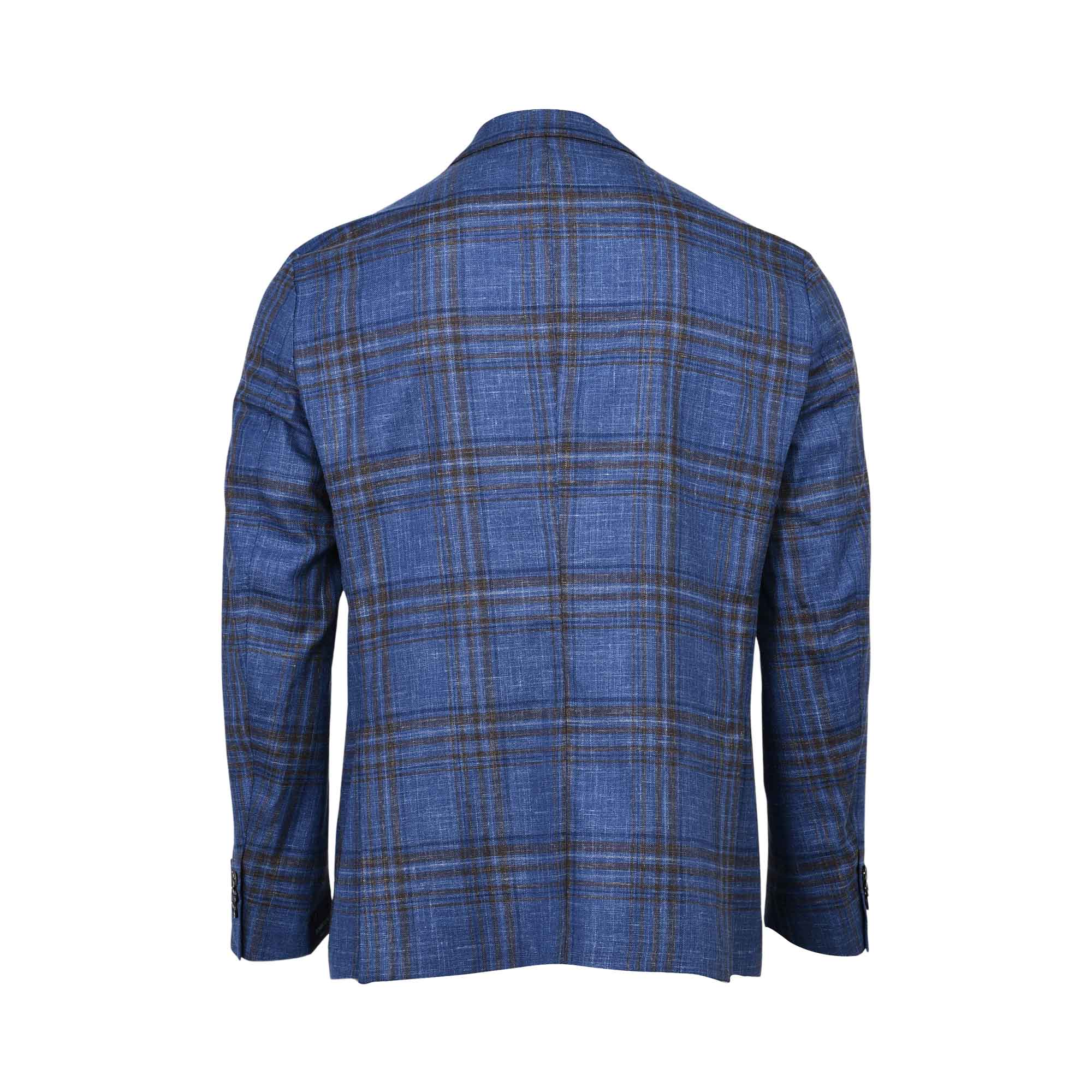 Tombolini  Gents Single-Breasted Plaid Blazer with Lapel Pin