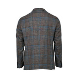 Tombolini Gents Single-Breasted Plaid Blazer with Lapel Pin