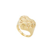 Les Nereides Quilted Gold Heart And Crystal Heart Ring