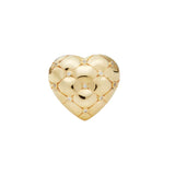 Les Nereides Quilted Gold Heart And Crystal Heart Ring
