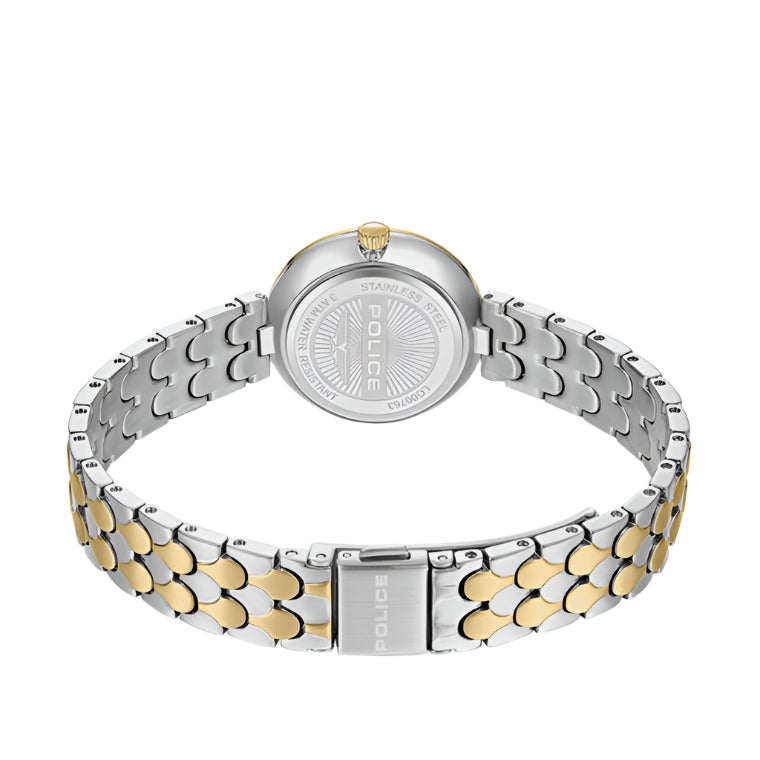 Police Ophidia Ladies Champagne MOP Dial Gold and Silver Stainless Steel Watch