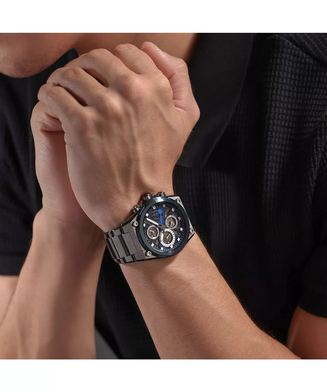 Police Salkantay Gents Blue Chronograph Stainless Steel Strap Watch