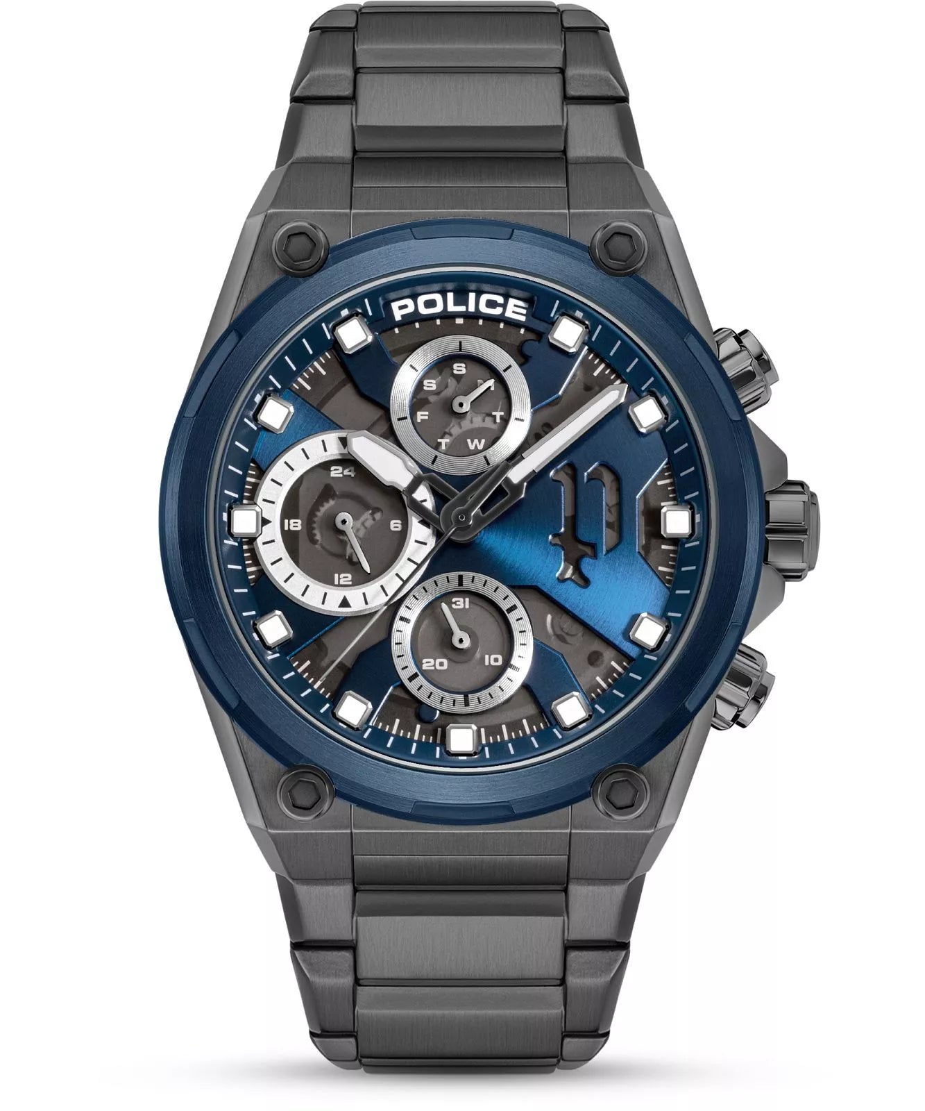 Police Salkantay Gents Blue Chronograph Stainless Steel Strap Watch