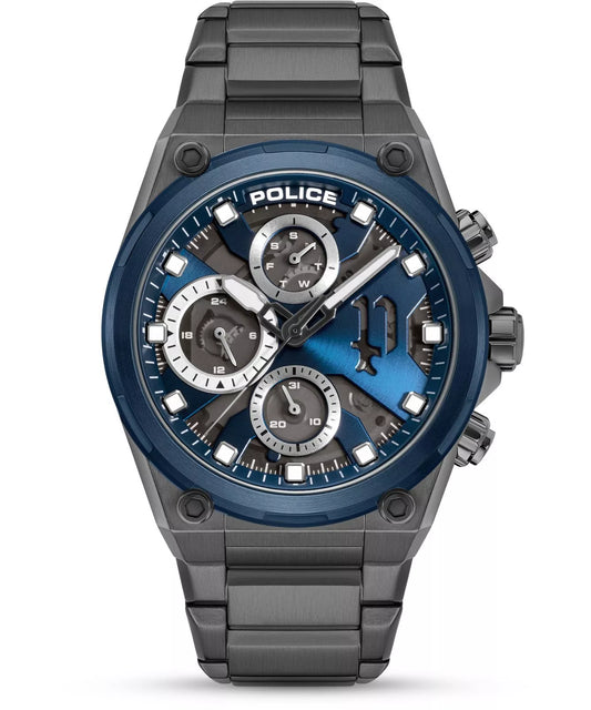 Police Salkantay Gents Blue Chronograph Stainless Steel Strap Watch